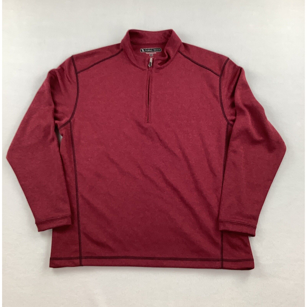 Pebble Beach Men’s Medium Performance 1/4 Zip Pullover Long Sleeve Burgundy Golf
